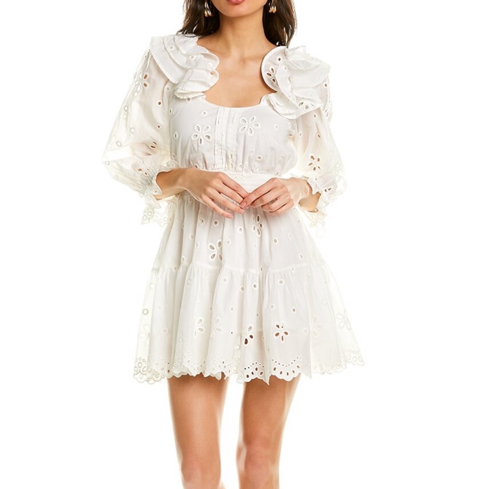 For love and lemons Serena white mini dress M
